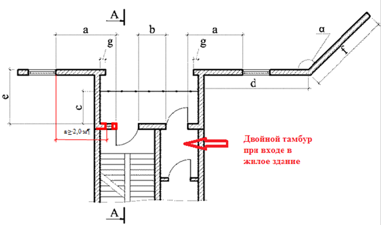 Тамбур на чертеже