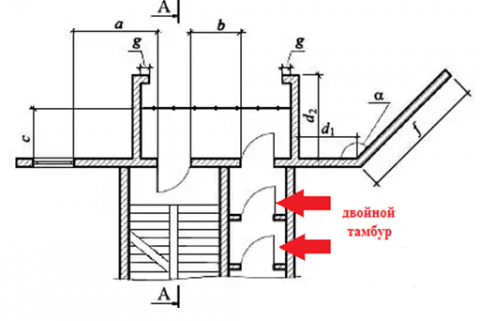 Тамбур на чертеже